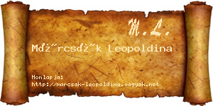 Márcsák Leopoldina névjegykártya